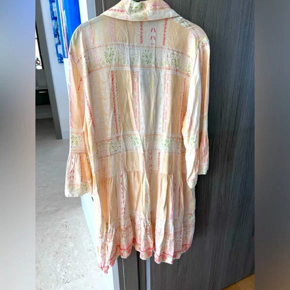 $250 Anthropologie lovers! MADE IN ITALY Boho mini oversized dress S viscose - Picture 11 of 14
